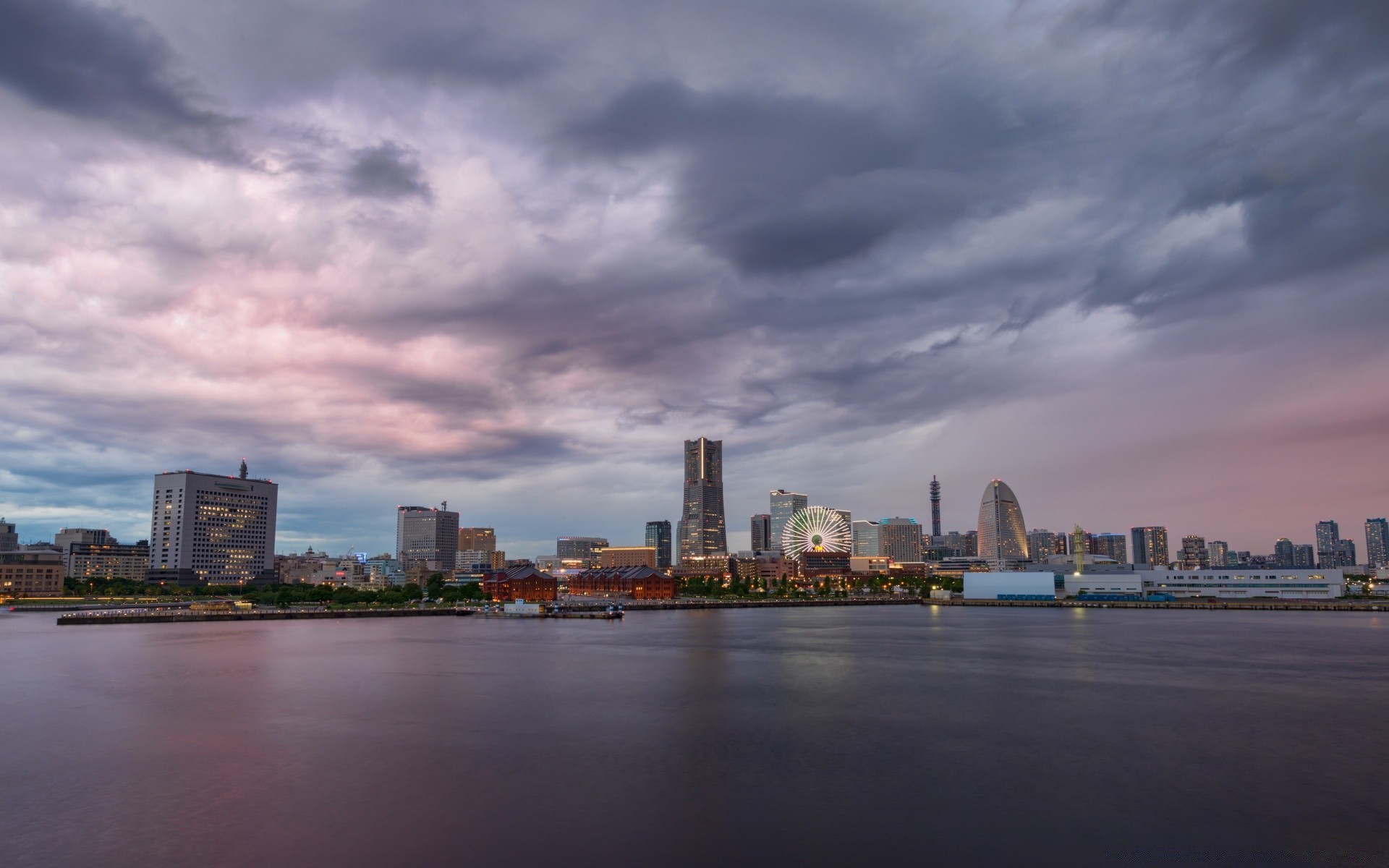 asia città fiume skyline città architettura acqua casa grattacielo viaggi tramonto cielo centro città riflessione lungomare crepuscolo ponte ufficio urbano luce del giorno