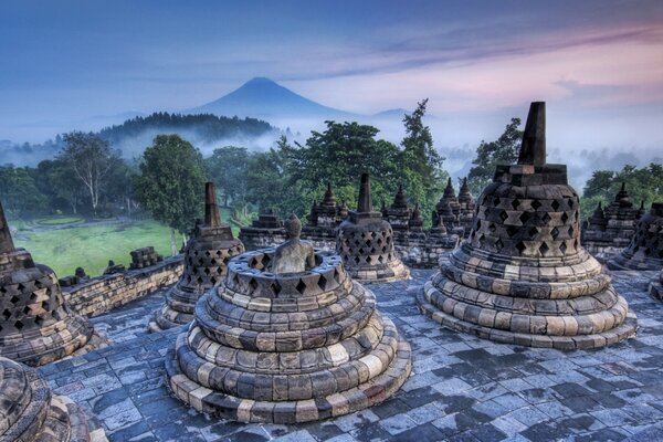 Ancient Asian architecture in the mountains