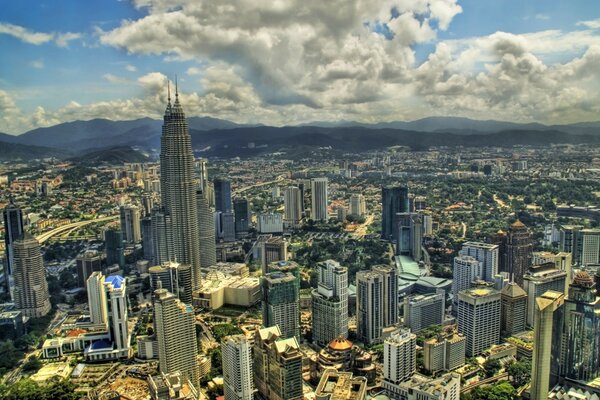 Vista della città asiatica dall alto