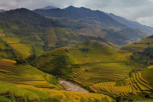 Cloudy weather in the green valley