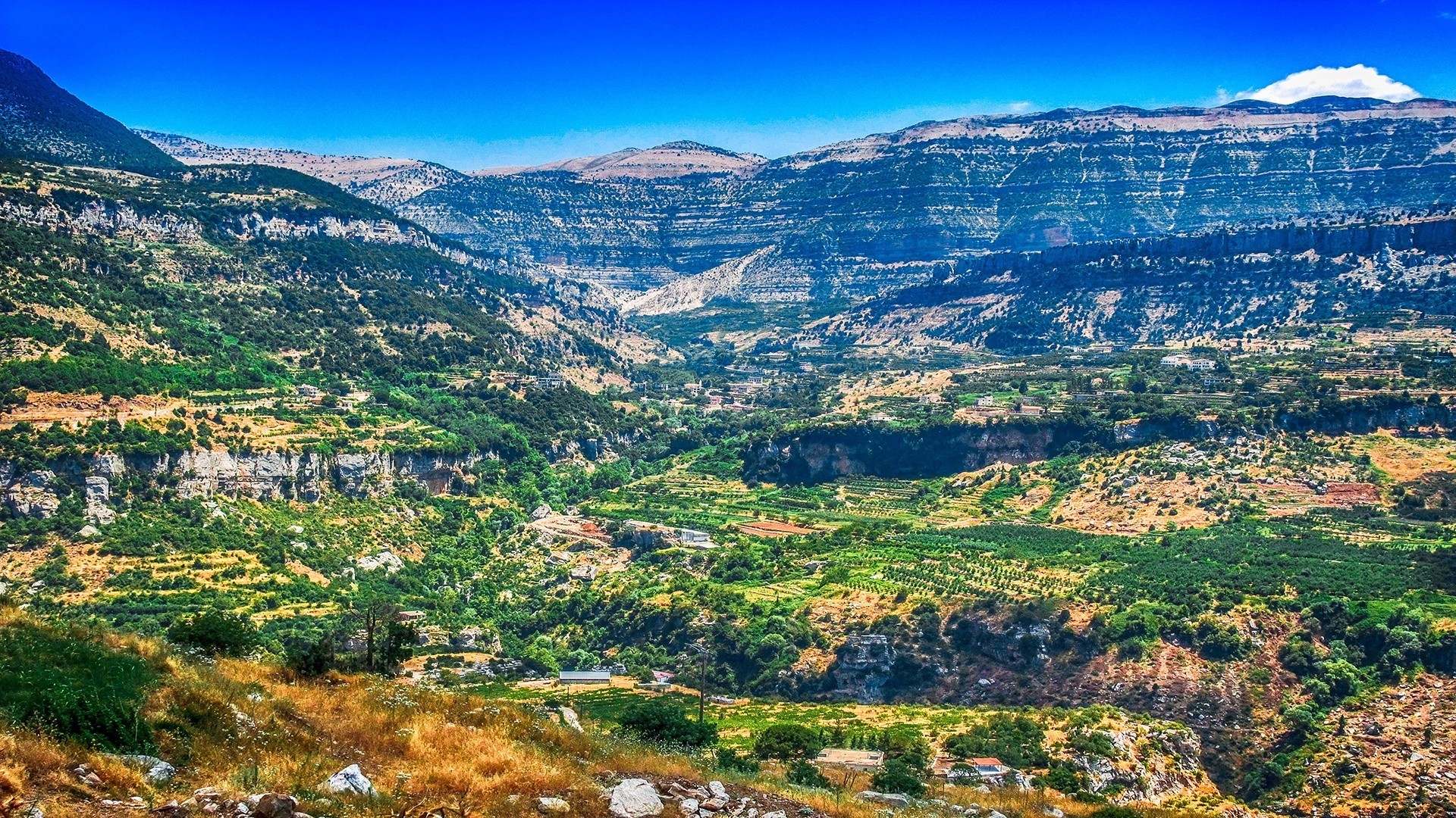 asien natur landschaft reisen berge himmel im freien tourismus panorama horizontal hügel tal schauspiel sommer wolke schön baum