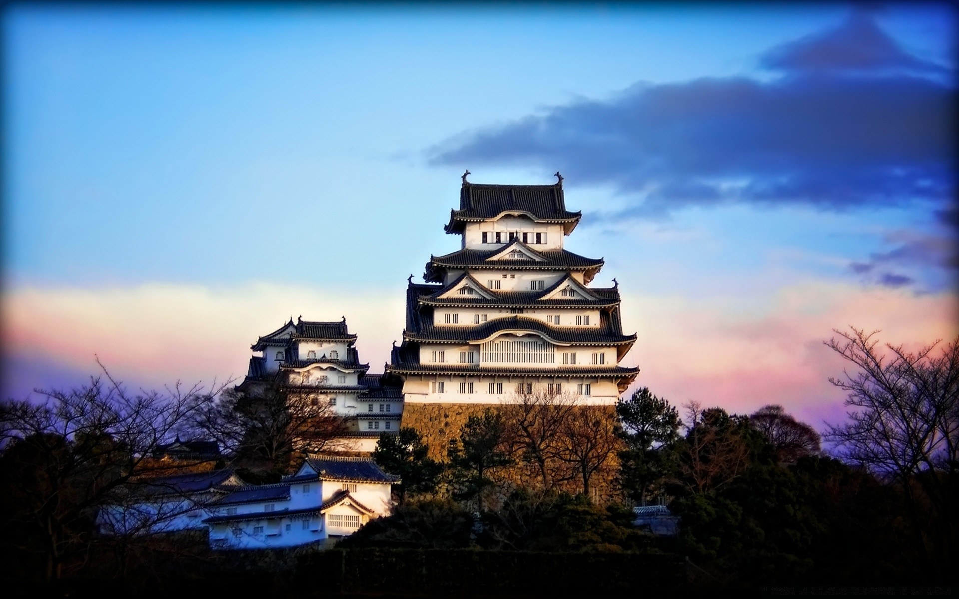 asia architecture sky travel sunset dusk outdoors building tree evening city old castle landscape dawn