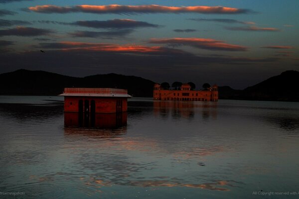 Dawn in Asia in nature