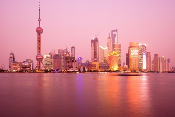 Telecommunication towers in the night city