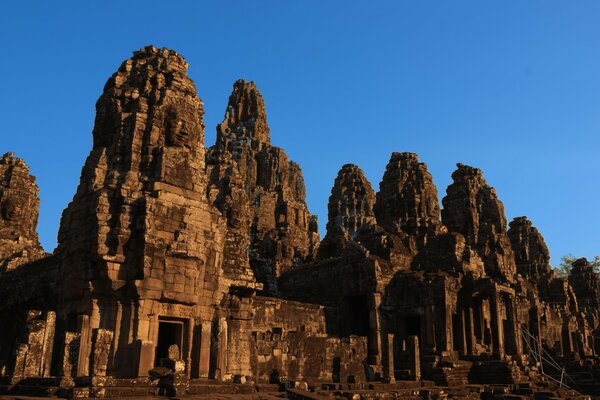 Architectural ruins with blue sky