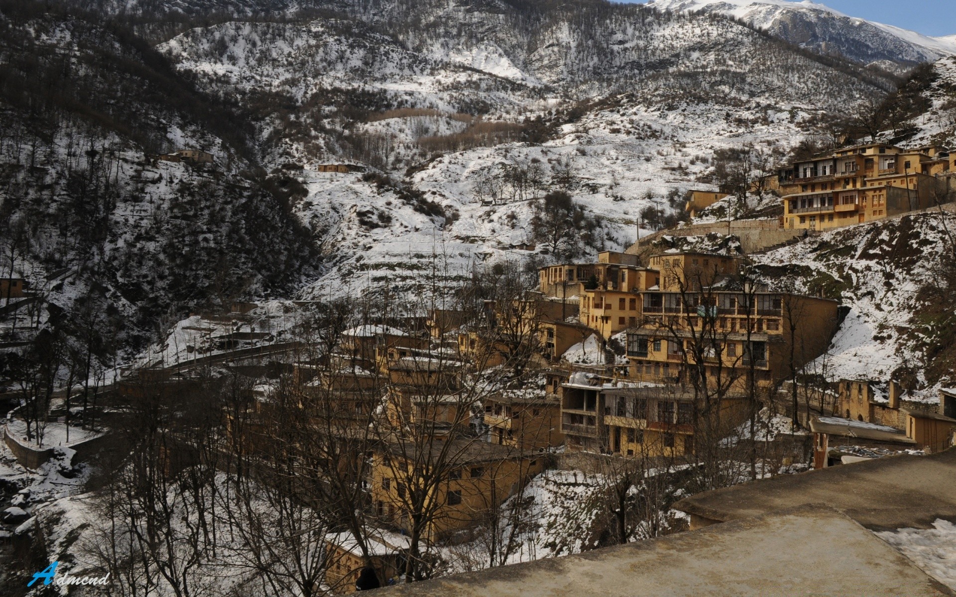 asien schnee winter natur berge landschaft reisen im freien haus haus alt holz architektur kälte