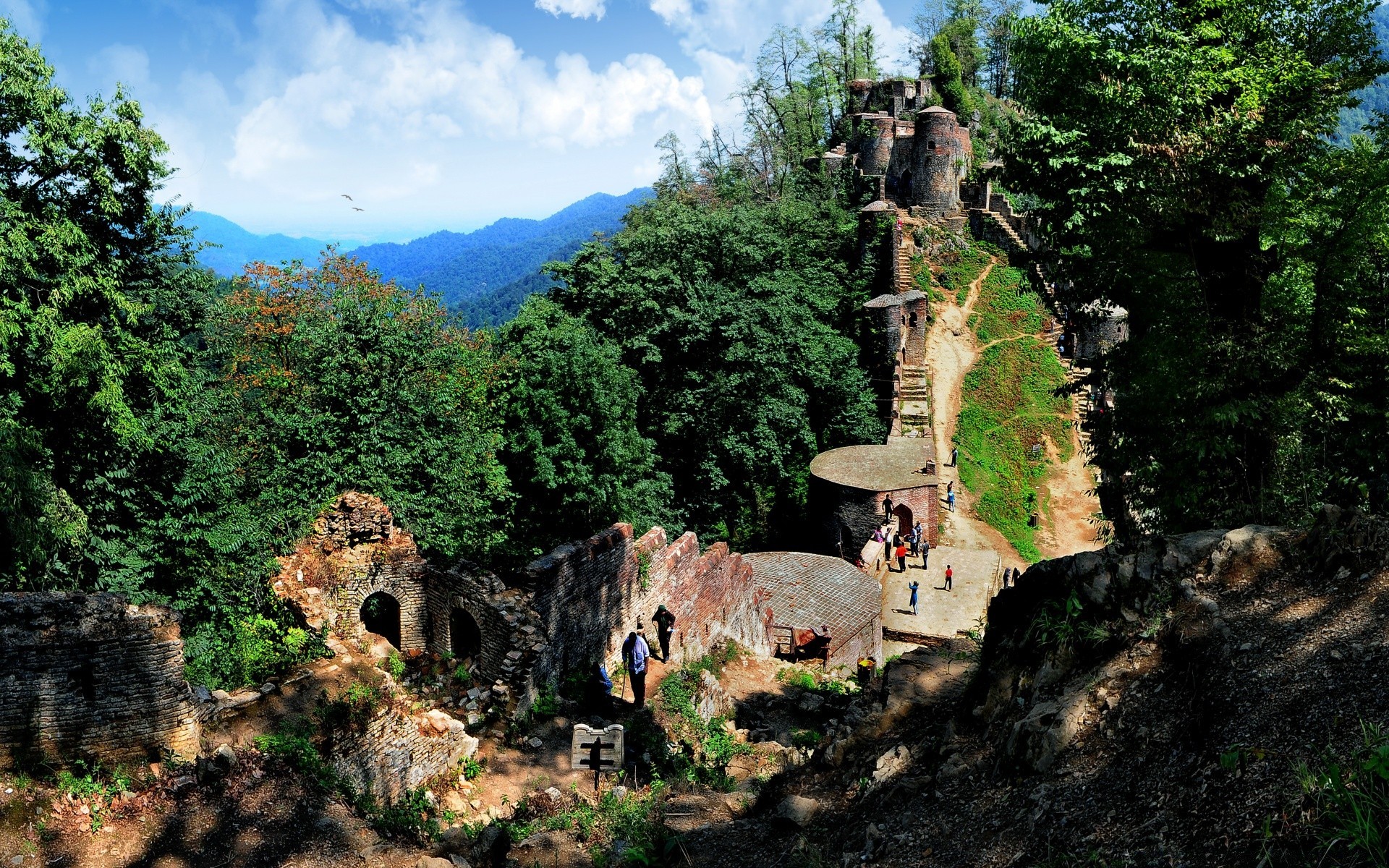 asien reisen architektur natur im freien landschaft holz holz stein berge alte alte sommer tourismus rock