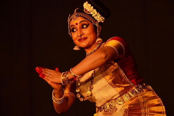 Indian national dance of a beautiful woman