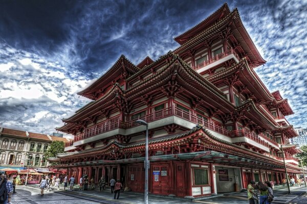 Beau temple architectural en Asie