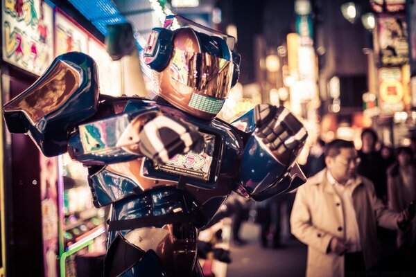 Robot of the future on the streets of Asia