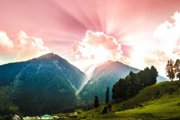 Beautiful mountain landscape in Asia