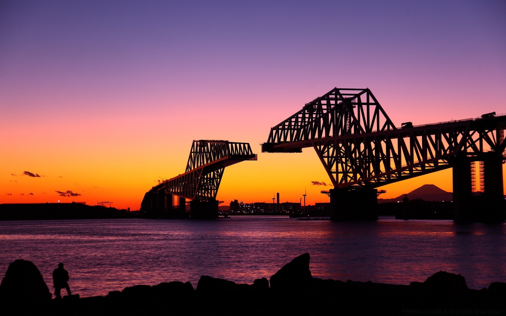 asie eau pont coucher de soleil mer ciel voyage jetée océan aube système de transport architecture