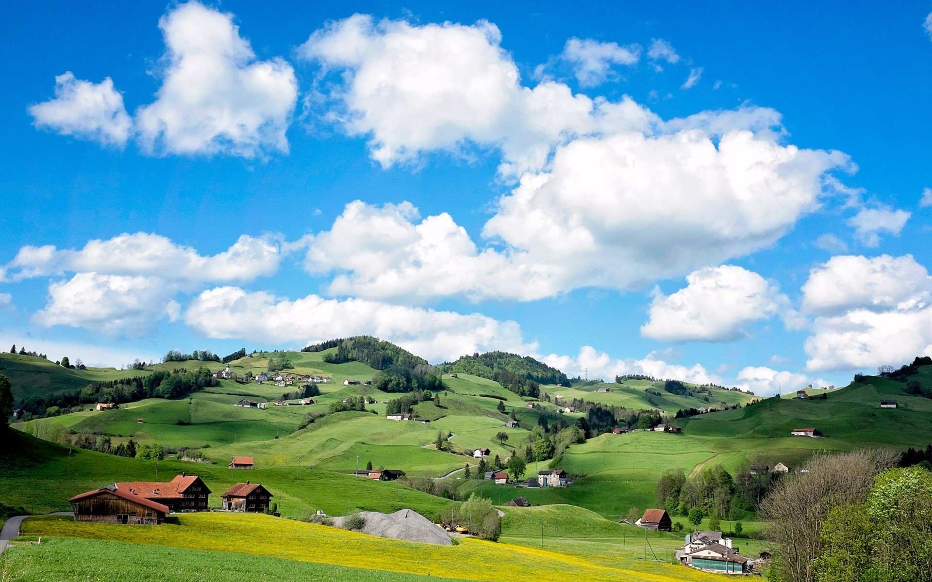 europe landscape outdoors sky rural nature grass countryside travel agriculture summer hill tree hayfield pasture field daylight cropland farm scenic