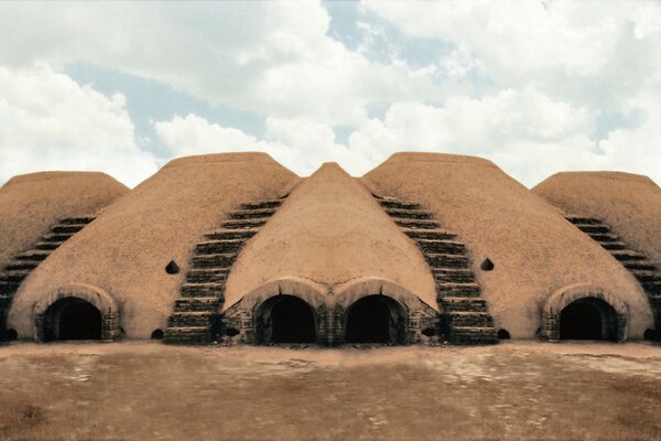 Desert architecture in sunny weather