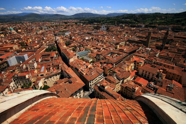 Vista della città da una grande altezza