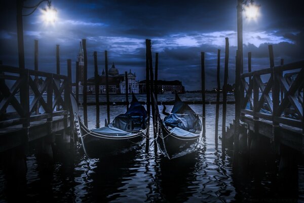 Boat parking at sunset