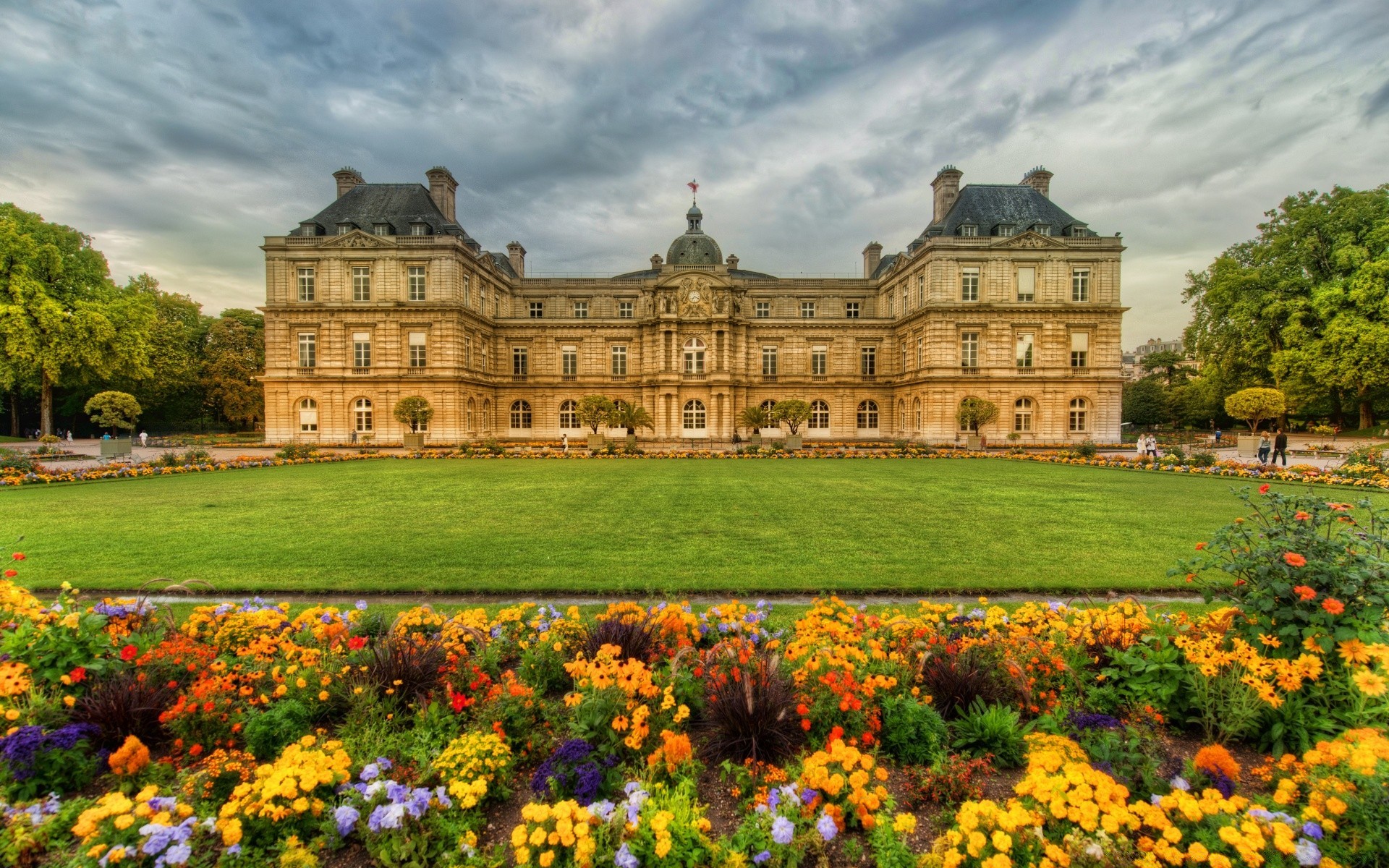 europe architecture building garden castle travel house park old lawn sky outdoors chateau summer grass landmark imperial exterior ancient flower