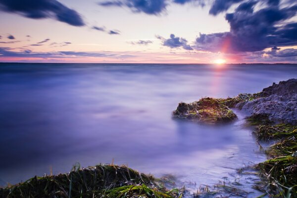 Meer Sonnenuntergang am Strand