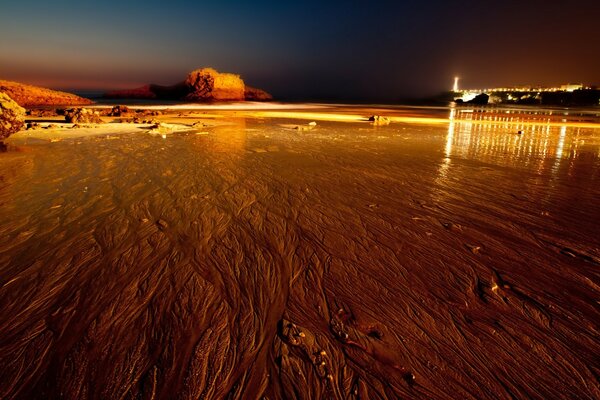 Coucher de soleil européen, aube de plage