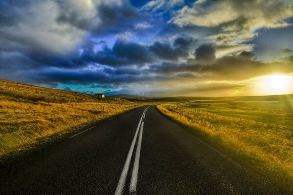 Rural landscape of a beautiful road