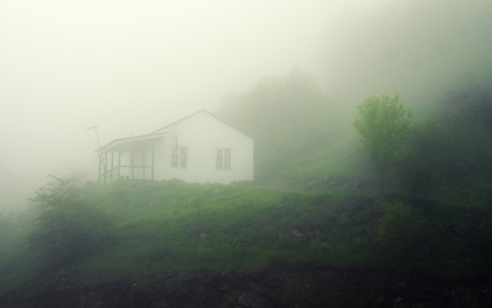 landschaft haus landschaft natur licht nebel wasser morgendämmerung baum