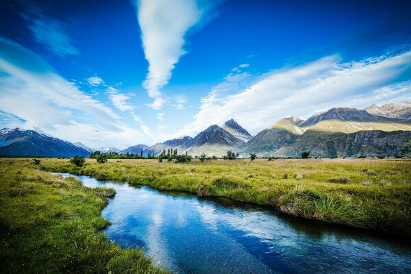 Beau paysage de lac profond