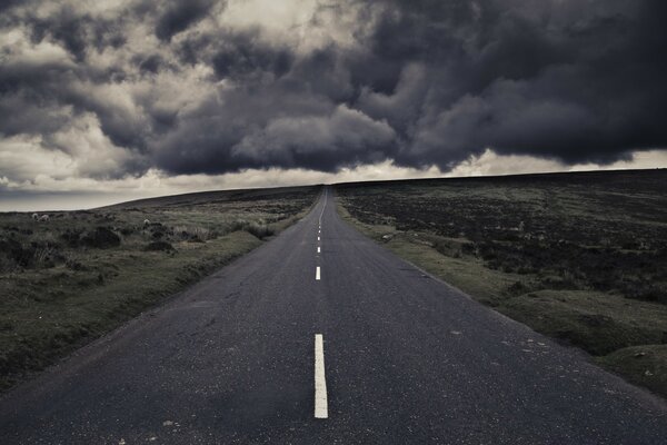 Landscapes of the highway. Asphalt road