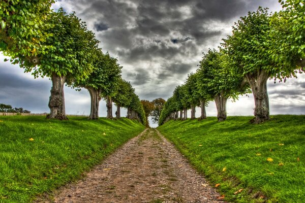 La route vers l inconnu. Beaux nuages d orage