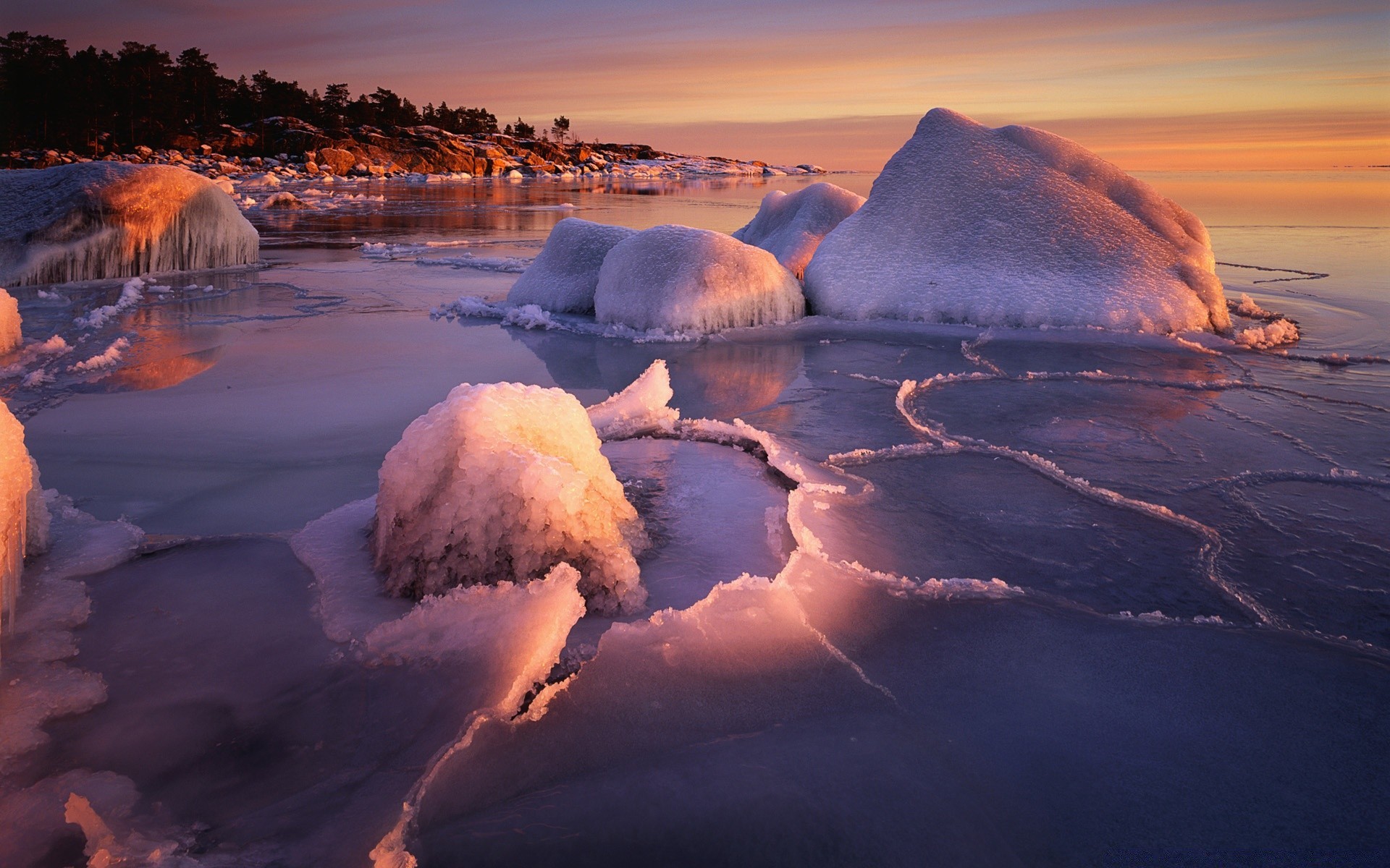 море лед закат пейзаж без смс