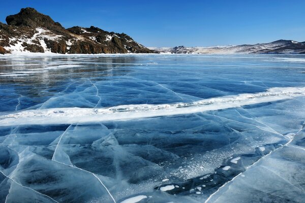 Landscape of an icy sea of water