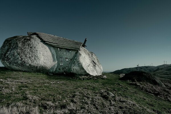 An unusual stone house in the mountains