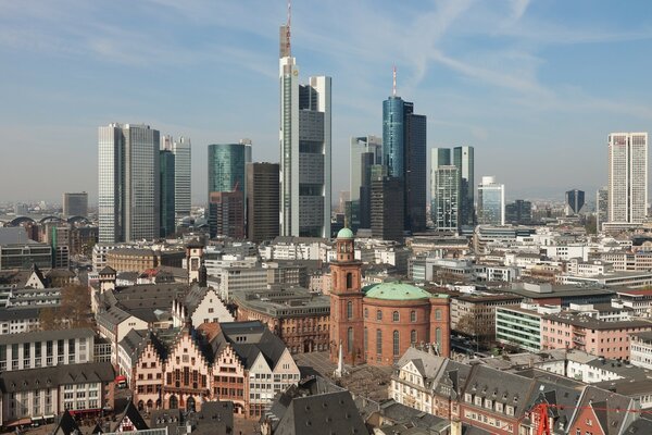 Skyscrapers and buildings of the old foundation