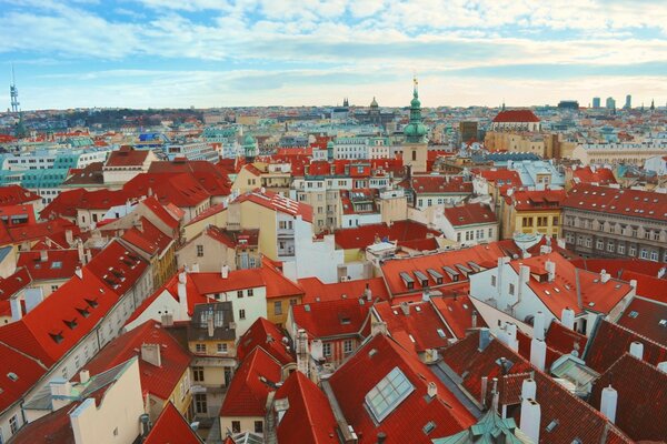 Architecture of the roofs of the houses of the city