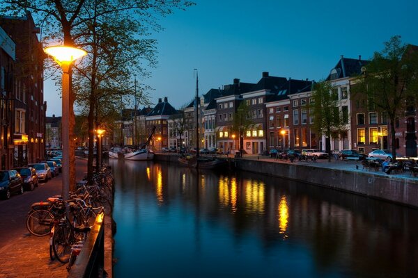 Beautiful evening promenade in Europe