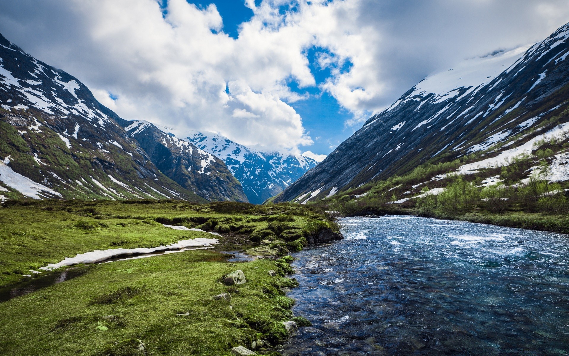 europe mountain water landscape travel river nature snow valley outdoors rock scenic lake sky stream wood