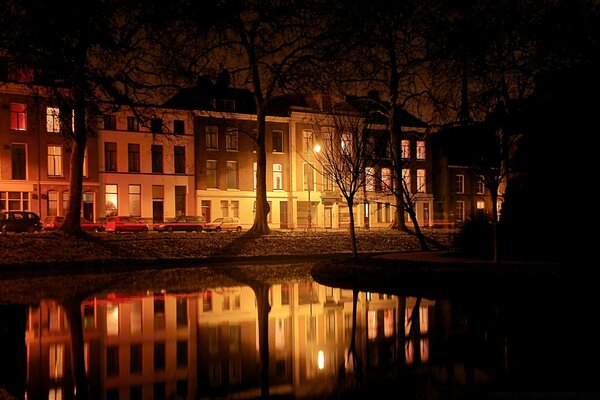 Light street of houses beautiful architecture