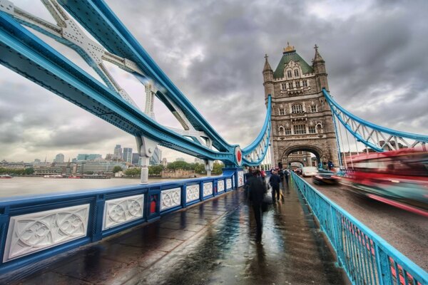 Urban landscape with an old bridge