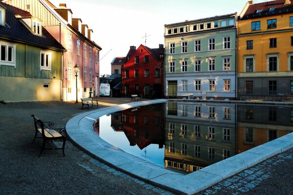 Beautiful houses. There is a swimming pool nearby