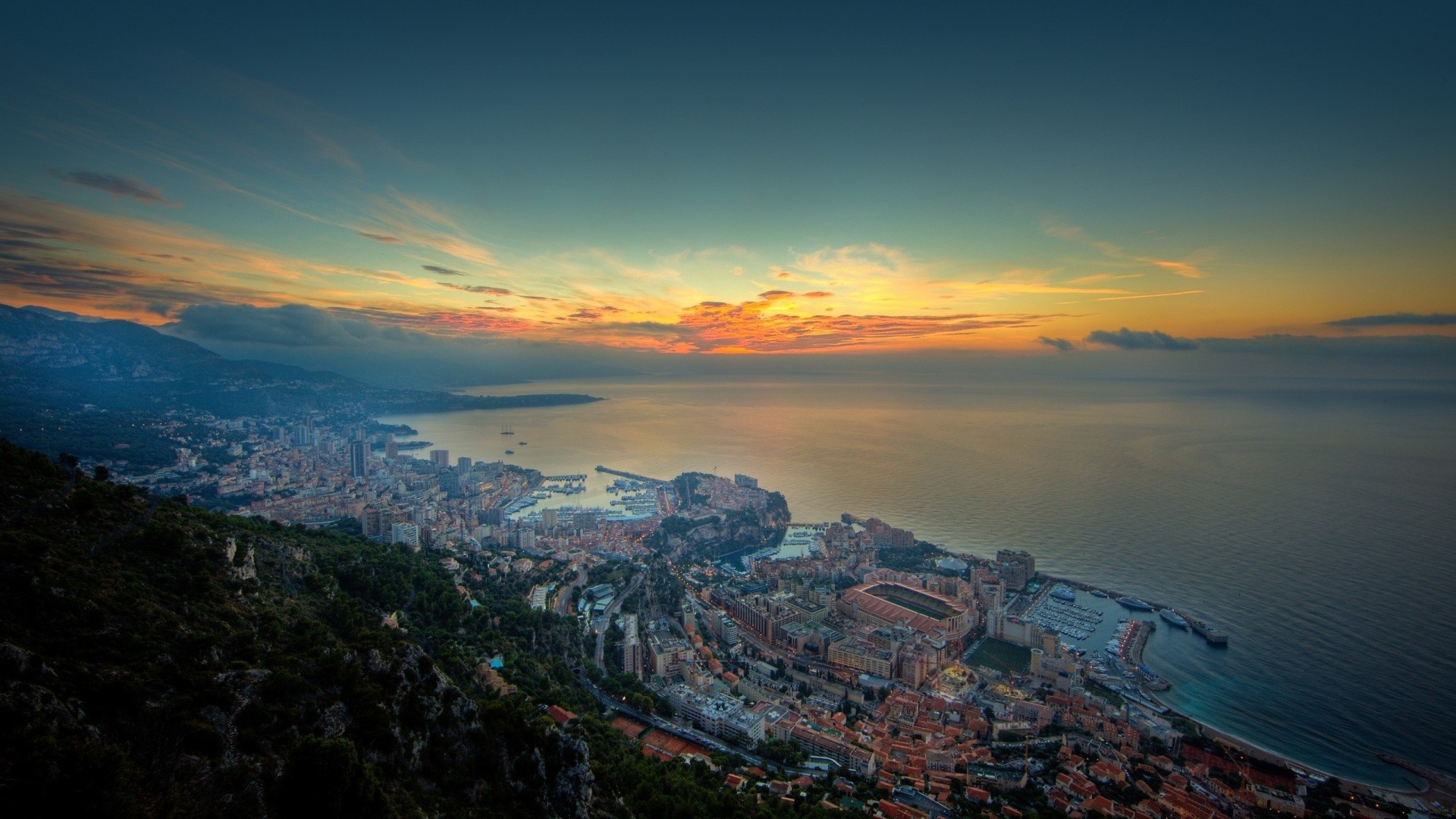 europa sonnenuntergang landschaft reisen wasser abend meer dämmerung berge meer dämmerung himmel stadt strand im freien ozean