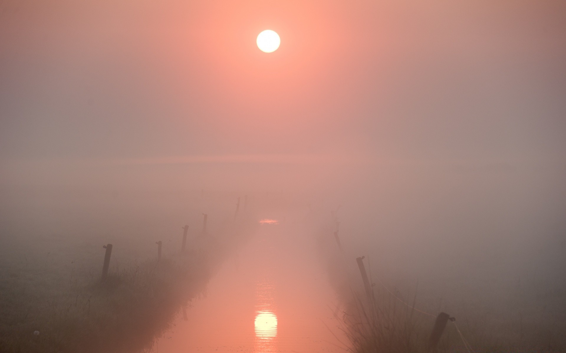 europe sunset sun fog dawn evening landscape mist weather dusk sky light