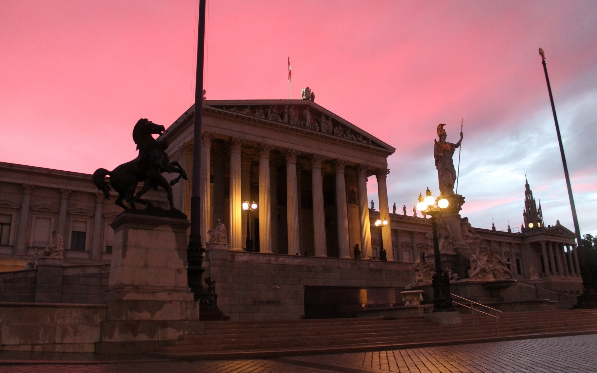 europa architektur skulptur statue stadt haus reisen abend flagge dämmerung denkmal sonnenuntergang im freien himmel museum verwaltung