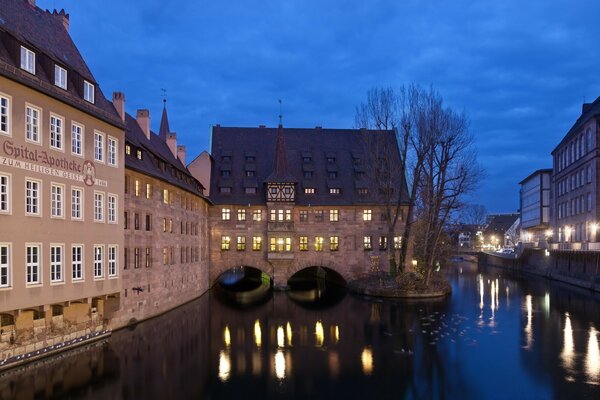 House on the river in Europe