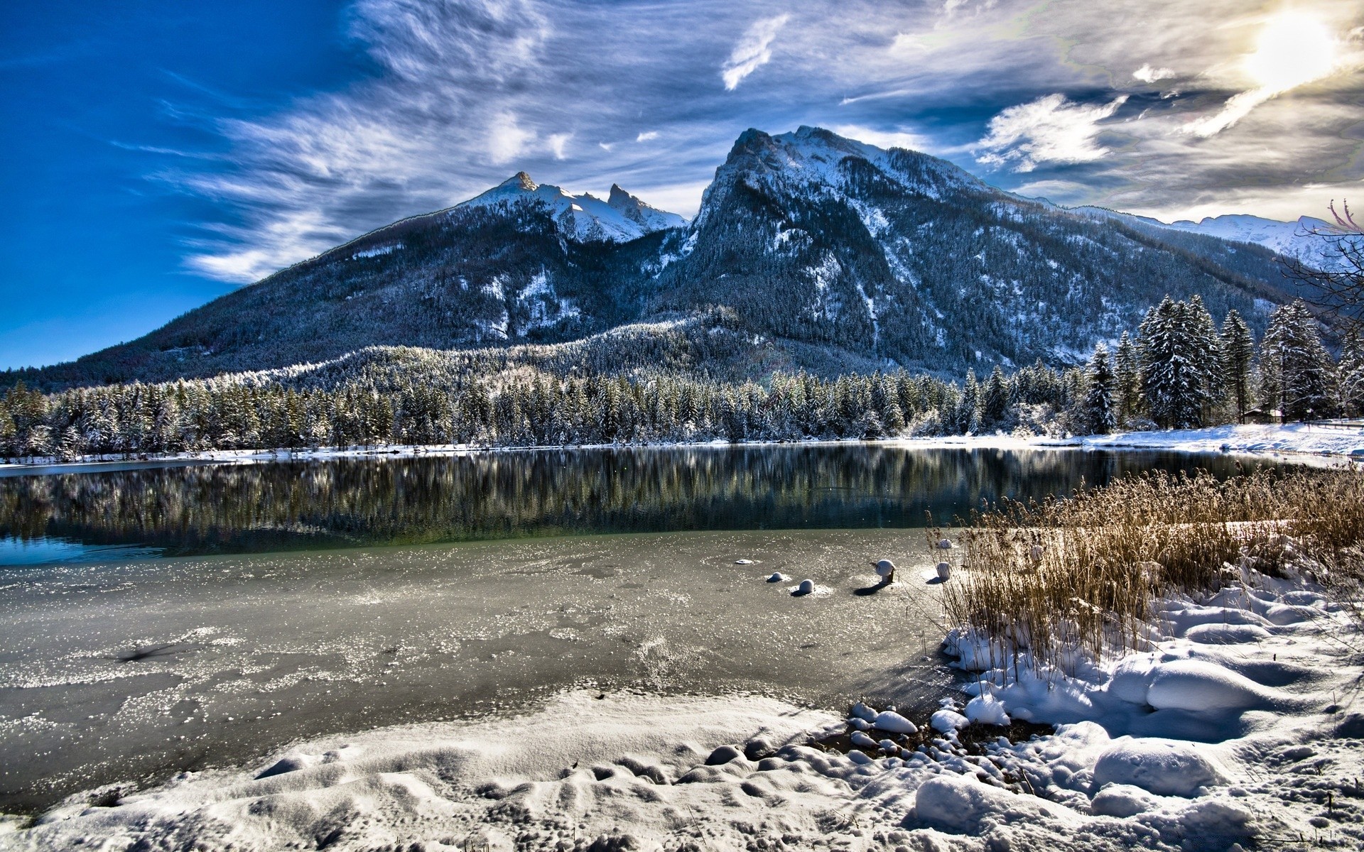 europe snow mountain landscape water nature sky scenic winter ice travel outdoors lake cold mountain peak rock