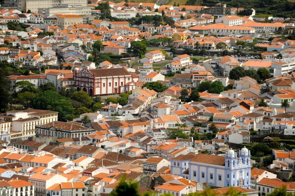 Bird s-eye view of the town