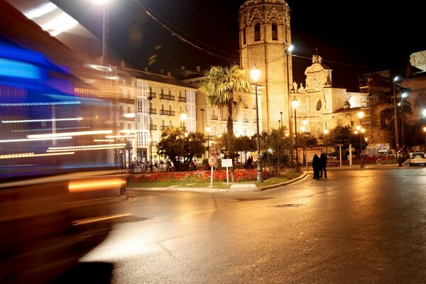 Rua da noite na Europa