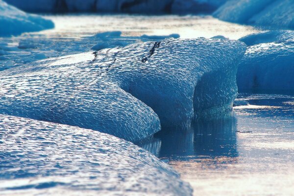 Hermosos glaciares se derriten en primavera