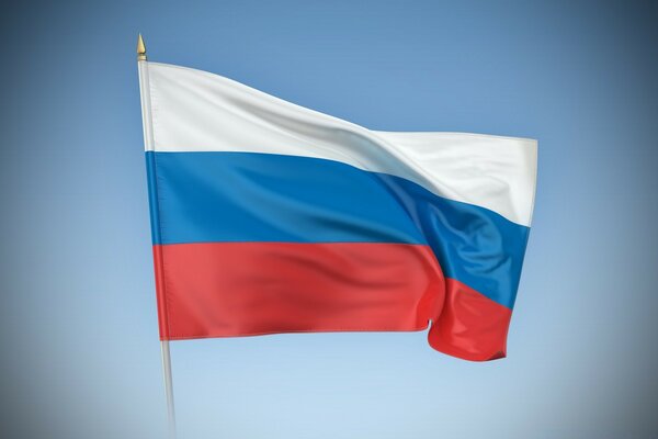 The flag of the Russian Federation in the wind