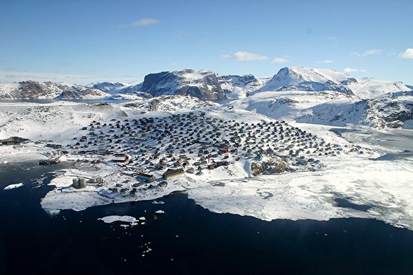 Beautiful view of the ice and snow-capped mountains