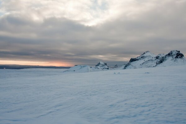 Winter landscape in the mountains of Europe