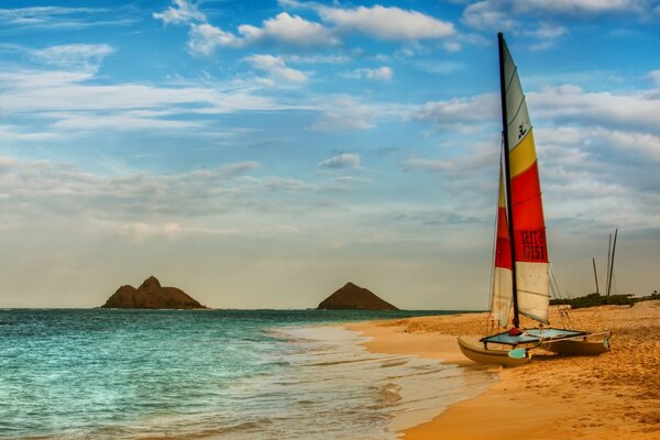 Sailing ship on the ocean